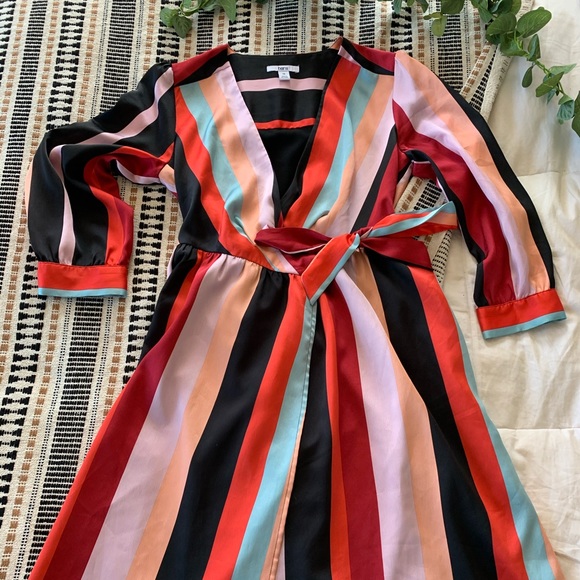 Bar III Dresses & Skirts - Bar III Striped Wrap Dress Size XS